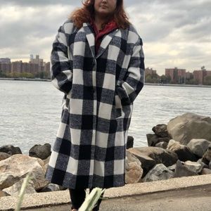 ASOS oversized plaid brushed wool maxi coat